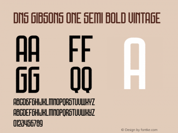 DNSGibsonsOne-SemiBoldVintage Version 1.000 Font Sample