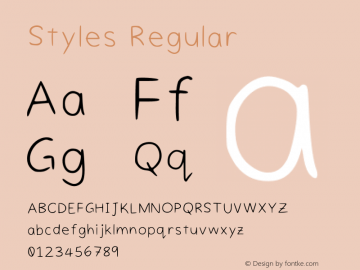 Styles Regular Version 001.001 Font Sample