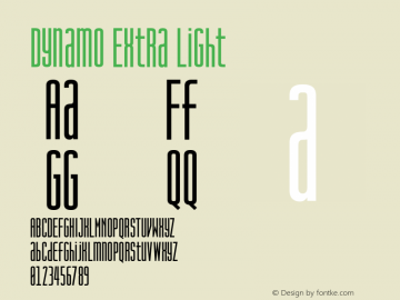 Dynamo-ExtraLight Version 1.000 Font Sample