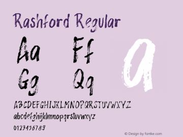 Rashford Version 1.00;February 22, 2019;FontCreator 11.5.0.2430 32-bit图片样张
