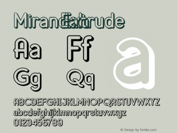 MirandahExtrude-Regular Version 1.000图片样张