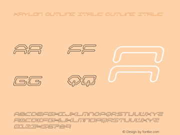 Kaylon Outline Italic Version 1.0; 2019 Font Sample