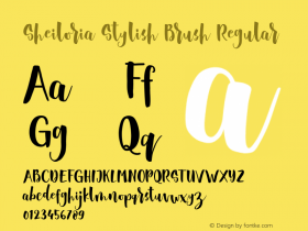 SheiloriaStylishBrush Version 1.000 Font Sample