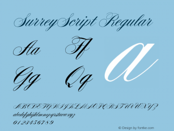 SurreyScript Regular 001.001 Font Sample