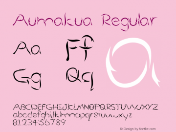 Aumakua Regular  Font Sample