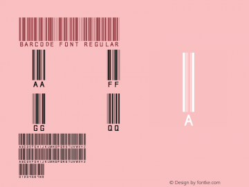 barcode font Regular 002.000图片样张