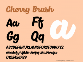 Cherry Brush Version 1.001;July 6, 2018;FontCreator 11.5.0.2427 64-bit Font Sample