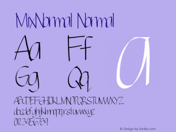 MixNormal Normal Version 001.000 Font Sample