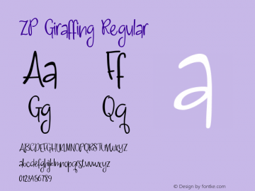 ZPGiraffing  Font Sample