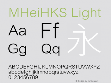MHeiHKS Light  Font Sample