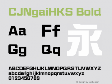 CJNgaiHKS Bold  Font Sample