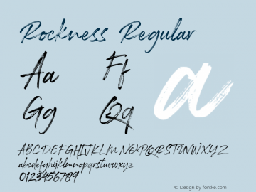 Rockness Version 1.00;February 22, 2019;FontCreator 11.5.0.2430 64-bit图片样张