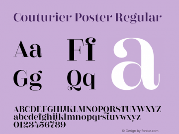 CouturierPoster-Regular Version 1.000 | wf-rip DC20190225 Font Sample