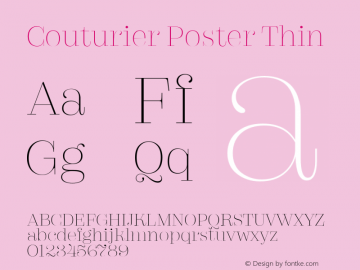 CouturierPoster-Thin Version 1.000 | wf-rip DC20190225 Font Sample