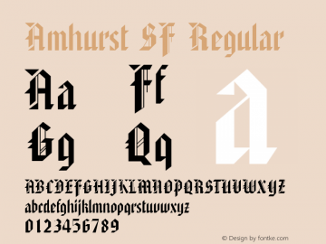Amhurst SF Regular Altsys Fontographer 3.5  06.11.1994 Font Sample