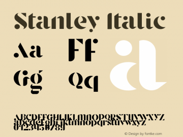 Stanley Version 1.000;PS 001.001;hotconv 1.0.56 Font Sample