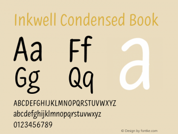 InkwellCondensed-Book Version 1.201 | wf-rip DC20190215图片样张