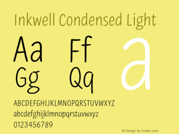 InkwellCondensed-Light Version 1.201 | wf-rip DC20190215图片样张