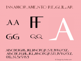 Innamoramento Regular 1999; 3.0, version complète Font Sample