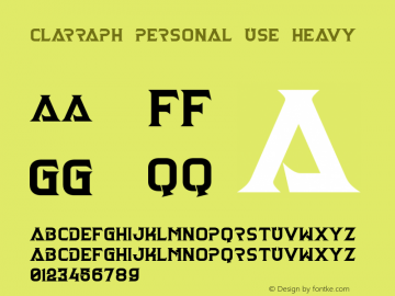 Clarraph Personal Use Heavy Version 1.000 Font Sample