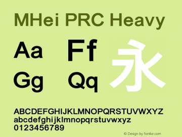 MHei PRC Heavy  Font Sample