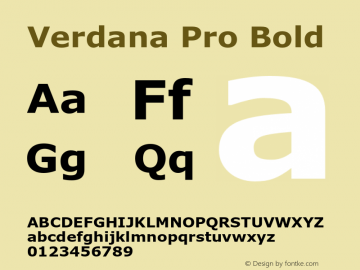 VerdanaPro-Bold Version 6.010 Font Sample