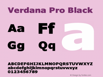 VerdanaPro-Black Version 6.010 Font Sample