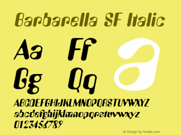 Barbarella SF Italic Altsys Fontographer 3.5  21.08.1994图片样张