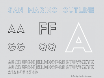 San Marino Outline Version 1.00;February 10, 2019;FontCreator 11.5.0.2430 64-bit图片样张