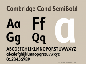 Cambridge-SemiBoldCond Version 1.001 | wf-rip Font Sample