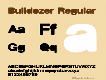 Bulldozer Regular 22/3/2008 Font Sample