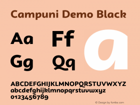 Campuni Demo Black Version 1.000;PS 001.000;hotconv 1.0.88;makeotf.lib2.5.64775图片样张