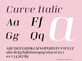 Curve Italic Version 1.002;PS 001.002;hotconv 1.0.88;makeotf.lib2.5.64775图片样张