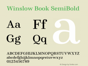 WinslowBook-SemiBold Version 1.000;PS 001.000;hotconv 1.0.88;makeotf.lib2.5.64775 Font Sample