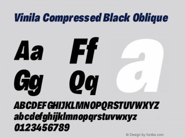 VinilaCompressed-BlackObl Version 1.000 | wf-rip DC20190215 Font Sample