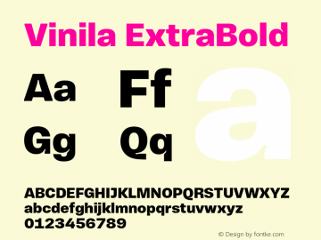 Vinila-ExtraBold Version 1.000 | wf-rip DC20190215 Font Sample
