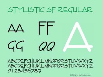 Stylistic SF Regular Altsys Fontographer 3.5  4/13/93图片样张