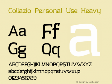 Collazio Personal Use Heavy Version 1.000 Font Sample