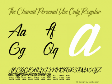 The Chamid Personal Use Only Version 1.00;March 3, 2019;FontCreator 11.0.0.2408 32-bit Font Sample