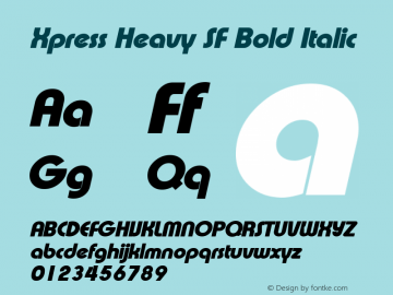 Xpress Heavy SF Bold Italic Altsys Fontographer 3.5  17.05.1994图片样张