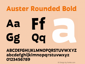 Auster Rounded Bold Version 1.000;PS 001.000;hotconv 1.0.88;makeotf.lib2.5.64775图片样张