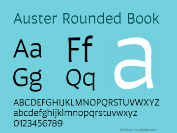 Auster Rounded Book Version 1.000;PS 001.000;hotconv 1.0.88;makeotf.lib2.5.64775图片样张