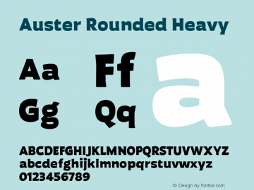 Auster Rounded Heavy Version 1.000;PS 001.000;hotconv 1.0.88;makeotf.lib2.5.64775图片样张