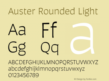 Auster Rounded Light Version 1.000;PS 001.000;hotconv 1.0.88;makeotf.lib2.5.64775图片样张