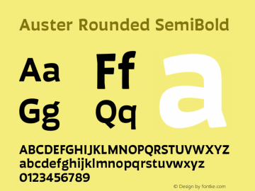 Auster Rounded SemiBold Version 1.000;PS 001.000;hotconv 1.0.88;makeotf.lib2.5.64775图片样张