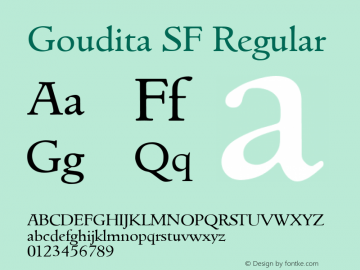 Goudita SF Regular Altsys Fontographer 3.5  08.11.1994图片样张