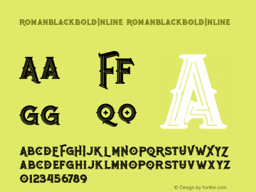 RomanBlackBoldInline Version 1.000 Font Sample