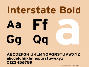 Interstate-Bold Version 1.000;PS 1.0;hotconv 1.0.86;makeotf.lib2.5.63406 Font Sample