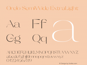 Orelo SemiWide ExtraLight Version 1.000;PS 001.000;hotconv 1.0.88;makeotf.lib2.5.64775 Font Sample