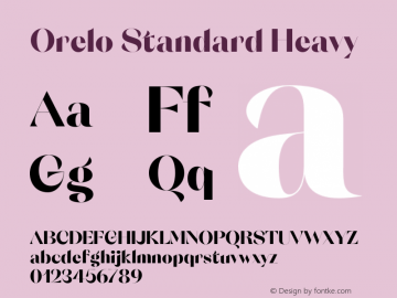 Orelo Standard Heavy Version 1.000;PS 001.000;hotconv 1.0.88;makeotf.lib2.5.64775图片样张